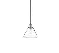 Searchlight Pyramid 1 Light Pendant Satin Silver Clear Pyramid Glass Shade