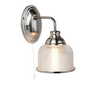 Searchlight 2671-1SS Bistro II Single Wall Light, satin silver