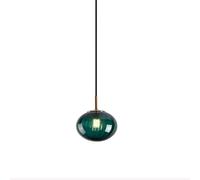 1-Light Stained Glass Pendant Lamp Circular GlobeDrop Lights Spotlight Hanging Lamp Kitchen Island Light Fixture, Chandelier Light Fixture,Hanging Light(Green)