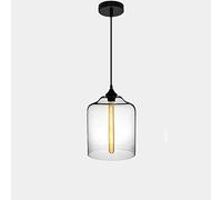 1-Light Vintage Industry Ceiling Lamp Bar Restaurant Front Aisle Living Room Cafe Chandelier Simple Color Fish Tank Glass Hanging Light (Default Hair Transparent Color)/D Interesting Household faucets