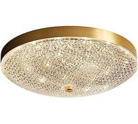 1-Lights Brushed Metal Ceiling Lamp Retro Mid-Century Flush Mount Ceiling Light Gold Round Ceiling Chandelier with Acrylic Shade for Bedroom Loft Farmhouse