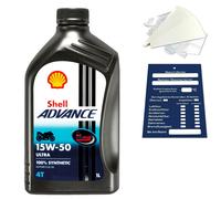 Shell Advance Ultra 4T 15W-50 Fully Synthetic Motorcycle Oil 4 Litre 4L (1L X 4)