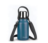 1 Liter Stainless Steel Vaccum Flask Bottle - Vacuum Insulated Double Wall Flask - Keeps Drinks Hot 24H & Cold 24H - Leakproof, Travel Mug - Ideal for Office, Hiking, Camping (Dark Blue)