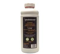 1 Litre Classic Madagascan Vanilla Extract Double Strength with Seeds - Natural, Kosher, Halal Certified, Vegan, Alcohol-Free - Baking Ingredients | Vanillabazaar