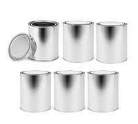 1 Litre Metal Paint Cans with Lids, 6 Pack Empty Paint Cans Unlined Paint Can Multipurpose Tins Buckets Storage Container for Painting Solvents
