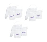 1 Litre Paint Kettle with lids/Pack of 9 - Betsy Group Buckets, Mixing pots, Paint Kettle with lids, Storage containers, Clear tubs, Empty pots, Betsy Mate Refill pots