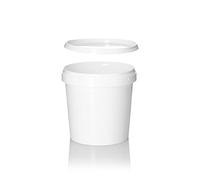1 Litre Plastic Tubs Containers Tamper Evident Lids Food grade WHITE 1000ML (50)