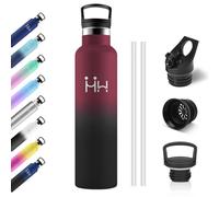 1 Litre Stainless Steel Water Bottle, BPA Free Bottle, Stainless Steel Water Bottle with Straw, Leak Proof, Reusable, Water Bottles for Office, Cycling, Work, Gym, School