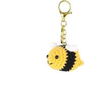1 Little Bee Pendant and 1 Replacement Belt, Plush Woven Keychain, Cute Pendant Accessories, Hand-Crocheted Pendant.