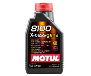 1 Lt Engine Oil Car 8100 X-Cess Gen2 5W-40 Motul 100% Synthetic Acea A3/B4