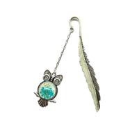 (1) Luminous Feather Bookmarks Retro Temperament Glow Metal Bookmark Fluorescent Owl Gift Cute Supplies Bookmarks For Books