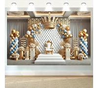 1 luxurious polyester backdrop with crown motif - elegant party banner with festive decoration to celebrate the festival 250x180CM