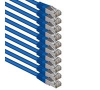 1 m blue - pack of 10 Cat.6 patch cable network cable CAT6 S-FTP Gigabit Lan PIMF CAT 6 copper CU halogen-free Internet DSL game console Smart TV