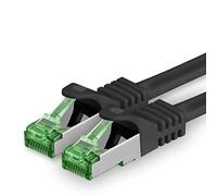 1aTTack.de 1 M Cat.7 Network Cable 1 Piece Cat7 Patch Cable Lan Cable Ethernet RJ45 10 Gbit/s (All Internet Speeds) Black 1 Meter
