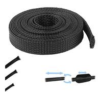 1 m expandable braided sheath black polyester 3 mm 5 mm 8 mm 12 mm 18 mm 30 mm 50 mm electric wiring harness for car motorcycle, scooter, car in (from 3 to 6mm))