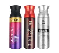 1 Magnetize for Men & Women, 1 Sacred Love for Women and 1 Silver Shade for Men Deodorants each 200ML Combo pack of 3 (Total 600ML)