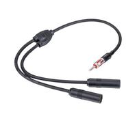1 Male To 2 Female Car Radio Splitter Adapter Extension Cable 19in Y Adapter Connector For Car Truck SUV With Low Loss