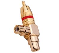 1 Male To 2RCA Female Gold Plated Metal Shell Flexible Sound Transmission Distribution Splitter Connector