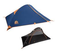 1 Man Backpacking Tent for Camping,Ultralight Waterproof Single-Pole Tent | One Person Bivvy tent, Easy Set Up,Lightweight 1.9kg, Windproof Sturdy Poles, Double-Skin Design for Hiking Backpacking