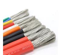 1 Meter 5 Meters Flexible Copper Silicone Wire Ultra Soft 30AWG 10AWG Silicon Insulator Heat Resistant Cable(Black,5Meter 20AWG)