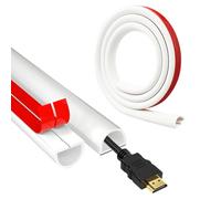 1 Meter Cable Trunking for Electric Cables Arc Shaped White PVC Cable Cover - Self Adhesive Cables Protector Inner Hole, for Hide Wires on Wall Floor (15mm*10mm)