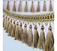 1 Meter Decorative Lace Ribbon Tassel Trim Fringe for Sewing, Curtains, and Tablecloths - Elegant Home Decoration(Khaki)