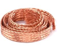 1 Meter Flat Copper Braid Ground Strap, Flexible Grounding Wire for, Bonding and Electrical Connections(6 square)