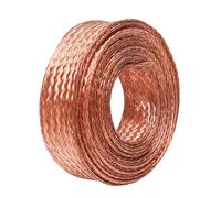 1 Meter Flat Copper Braided Ground Strap - High-Flexibility Tinned Copper Braid Cable for Automotive, Industrial, Electronics, Machinery & Aerospace Applications(8 square)