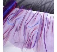 1 Meter Iridescent Gradient Organza Polyester Fabric 45cm Wide Iridescent Organza Holographic Gauze Fabric (Navy Blue and Red