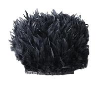 1 Meter Natural Rooster Feathers Trim Fringe for Craft 13-18 Cm Ribbon DIY Sewing Clothing Party Decorations A Black