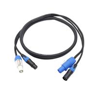 1 Meter Power 2-in-1 Cable with In/Out and 3-Pin XLR for DJ Moving Head Stage Lighting.