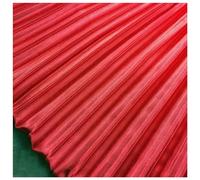 1 Meter Red Satin Pleated Fabric Line Texture Stripe Accordion Plisse Fabric for Dress Skirt Sewing Material 59 inches Width MM312AM (Red)