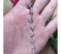 1 Meter Rhinestone Crystal Chain 0.5CM Width Bling Diamante Lace Trim Ribbon Gem Sparkle Wedding Bridal Dress Necklace Prom Evening Diamond Applique Show Accessories Sash Belt Headwear Craft Cake DIY