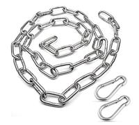 1 Meter Stainless Steel Hanging Chair Chain with Two Carabiners,Hanging Kits Hammock Chair Punching Bags Pilates Heavy Duty Indoor Outdoor Hardware Accessories