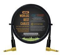 1 Meter - Van Damme Pro Grade Classic XKE - Premium, Ultra-Flexible Multi-Shielded Guitar Bass Instrument Effects Pedal Patch Cable w/Eminence R/Angled Gold ¼ inch TS Plugs & Staggered Boots