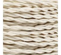 1 Meter Vintage 2 Core Twisted Electric Fabric Cable Cloth Covered Wire Italian Braided 0.75 mm 2 Conductor Electrical Cable Flexible Wire for DIY, Pendant Lighting Other Appliances
