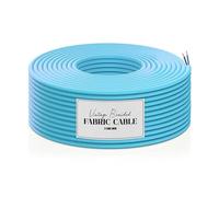 1 Meters / 3.28FT Braided Cable, LEDSONE 2 Core Electrical Cable, Vintage Braided Flex Cable Fabric Electrical Wire for DIY Lamps Industrial Pendant Lights Lighting Appliances (Light Blue)