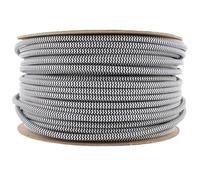 1 Meters / 3.28FT Braided Cables, LEDSONE 2 Core Electrical Cable, Vintage Braided Flex Cable Fabric Electrical Wire for DIY Lamps Industrial Pendant Lights Lighting Appliances (Black, White)