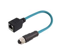 1 Meters Male M12 8 Pin X Code to Female RJ45 Connectors Shielded CAT6A Data Transmission Ethernet Cables Twisted Wires(Straight M12 Female,Shielded_1 Meters_M12 to RJ45_CABLE-CM10)