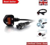 1 Metre C5 Laptop Power Cable to BS1363 for Reliable Performance - Black