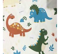 1 Metre Cream 100% Cotton Canvas Fabric Multicoloured Dinosaurs Printed Material Sewing Curtains DIY Masks Bag Making Quilting Kids Dino Children 150cm / 60"Wide