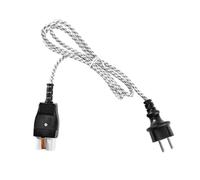 1 Metre Euro Conversion Ceramic Hot Appliance Plug with Cable, Pin Device Plug with Ceramic Insert for Heaters, Irons, Waffle Irons, Soy Milk Makers and Other Old Appliances