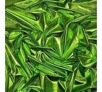 1 Metre - Lime Green 4 Way Stretch Nylon Spandex Metallic Wet Look Effect Lycra Fabric All Way Stretch Elastane Stretchy Shiny Foil Material Dancewear, Swimming, Sports Activewear
