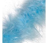 1 Metre - Marabou Swansdown Feather Trim Soft & Fluffy Craft - Choose Colour (Baby Blue)