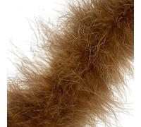 1 Metre - Marabou Swansdown Feather Trim Soft & Fluffy Craft - Choose Colour (Brown - 1 Metre)