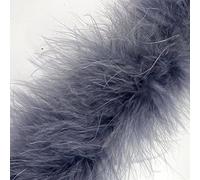 1 Metre - Marabou Swansdown Feather Trim Soft & Fluffy Craft - Choose Colour (Dark Grey)