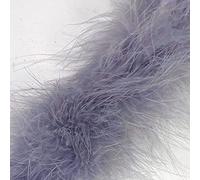 1 Metre - Marabou Swansdown Feather Trim Soft & Fluffy Craft - Choose Colour (Light Grey)