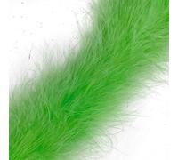 1 Metre - Marabou Swansdown Feather Trim Soft & Fluffy Craft - Choose Colour (Lime Green)