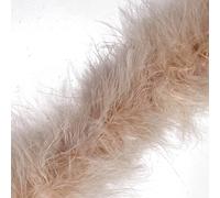 1 Metre - Marabou Swansdown Feather Trim Soft & Fluffy Craft - Choose Colour (Natural - 1 Metre)