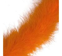1 Metre - Marabou Swansdown Feather Trim Soft & Fluffy Craft - Choose Colour (Orange - 1 Metre)